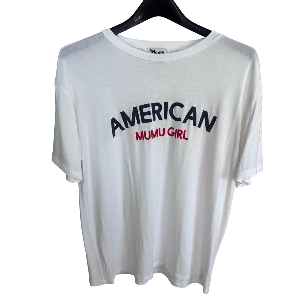 Show Me Your Mumu American Mumu Girl White T-Shirt Sz M